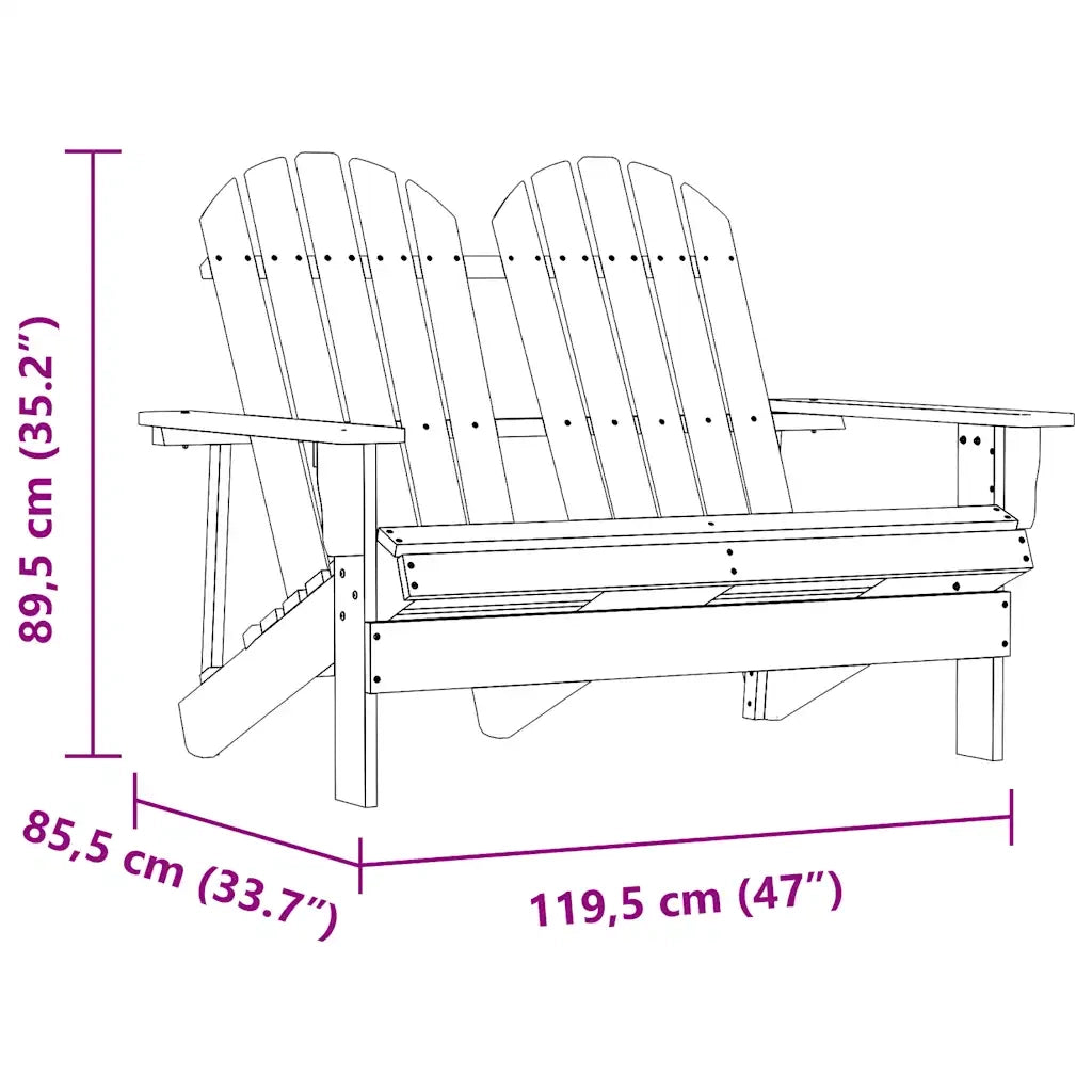 Sedia da Giardino Adirondack a 2 Posti in Legno di Abete Verde 315906