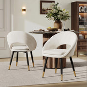 Sedie da Pranzo in Velluto ¨C Xylo ¨C Beige, Set 2 Pezzi, Stile Moderno