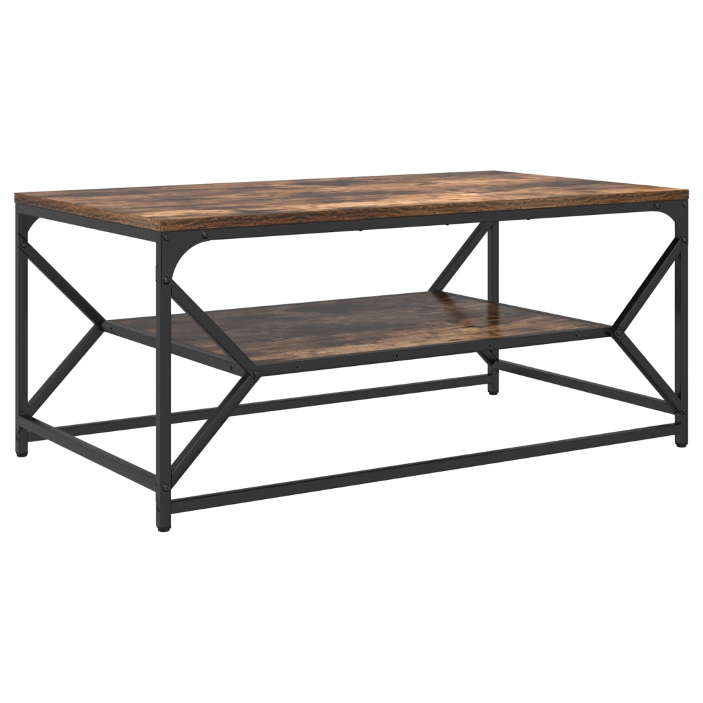 Tavolino da CaffÃ¨ con Ripiano Rovere Affumicato 90x50x40 cm Legno Truciolare