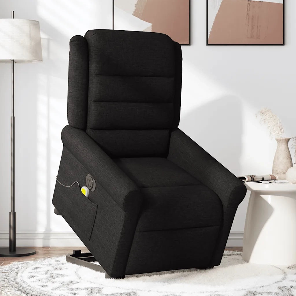Poltrona Alzapersona Massaggiante Elettrica Nera in Tessuto 3303346