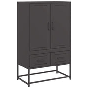 Credenza | Madia | Buffet da pranzo | Armadio da pranzo Nera 68x39x111,5 cm in Acciaio