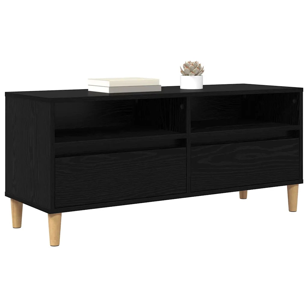 Mobile TV Rovere Nero 100 x 34,5 x 44,5 cm Legno multistrato 881461