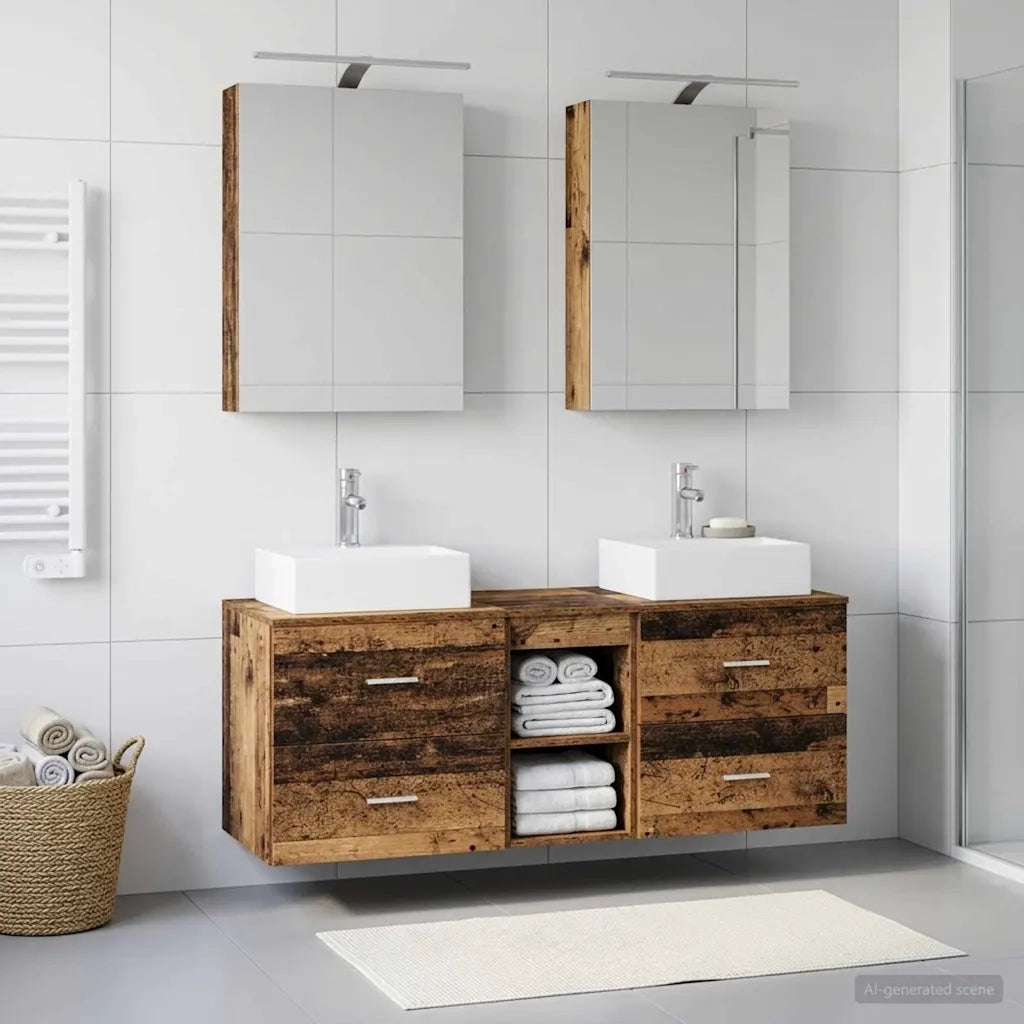 Set di mobili per il bagno 5 pcs Legno antico 3406797