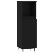 Armadietto da Bagno | Armadio da bagno Nero 30x30x100 cm in Legno Multistrato