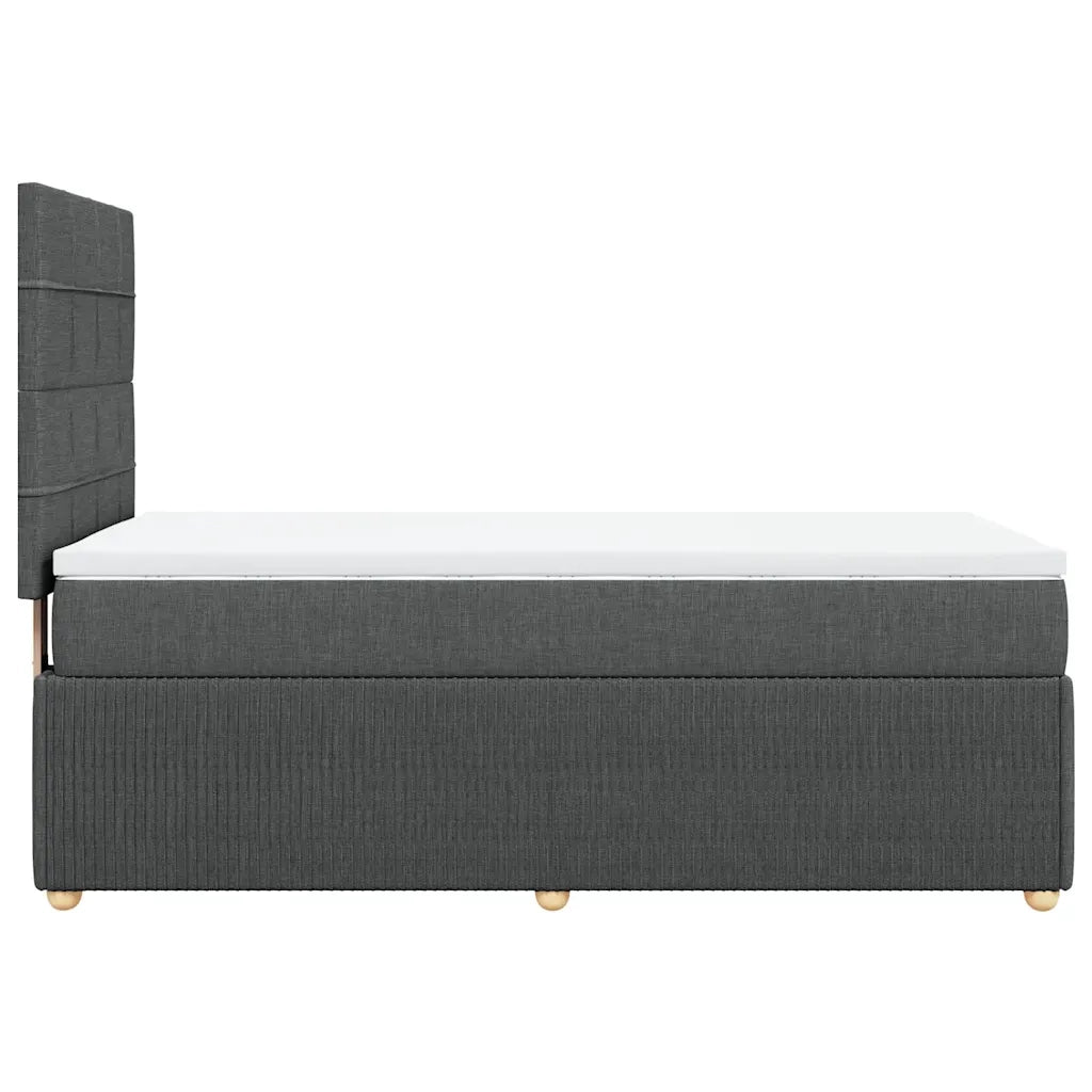 Giroletto a Molle con Materasso Grigio Scuro 90x190 cm Tessuto