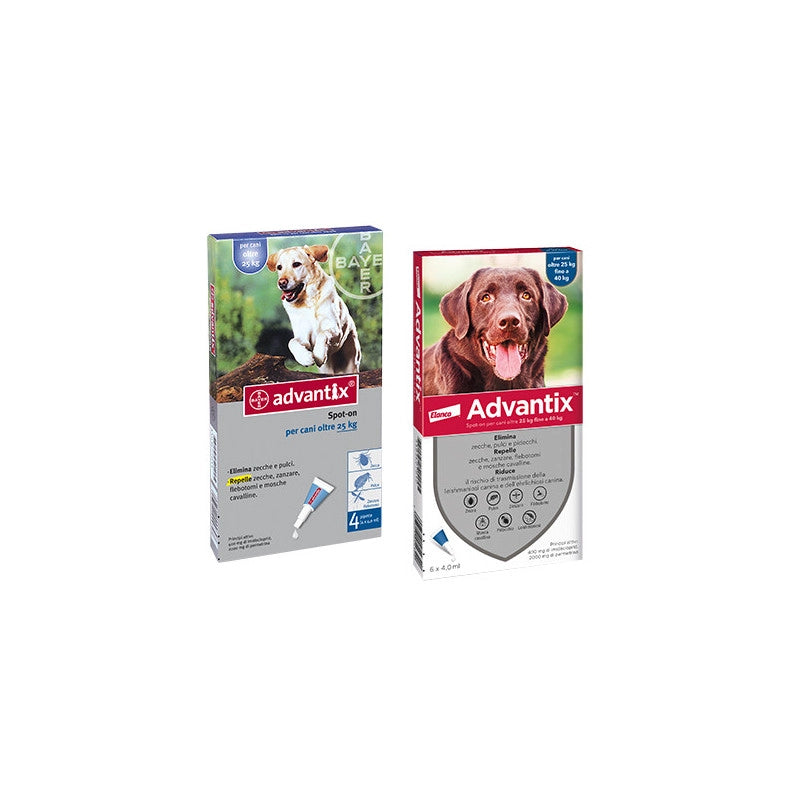 Antiparassitario spot-on per cani 25-40 kg – 4 pipette – Advantix – Protezione completa