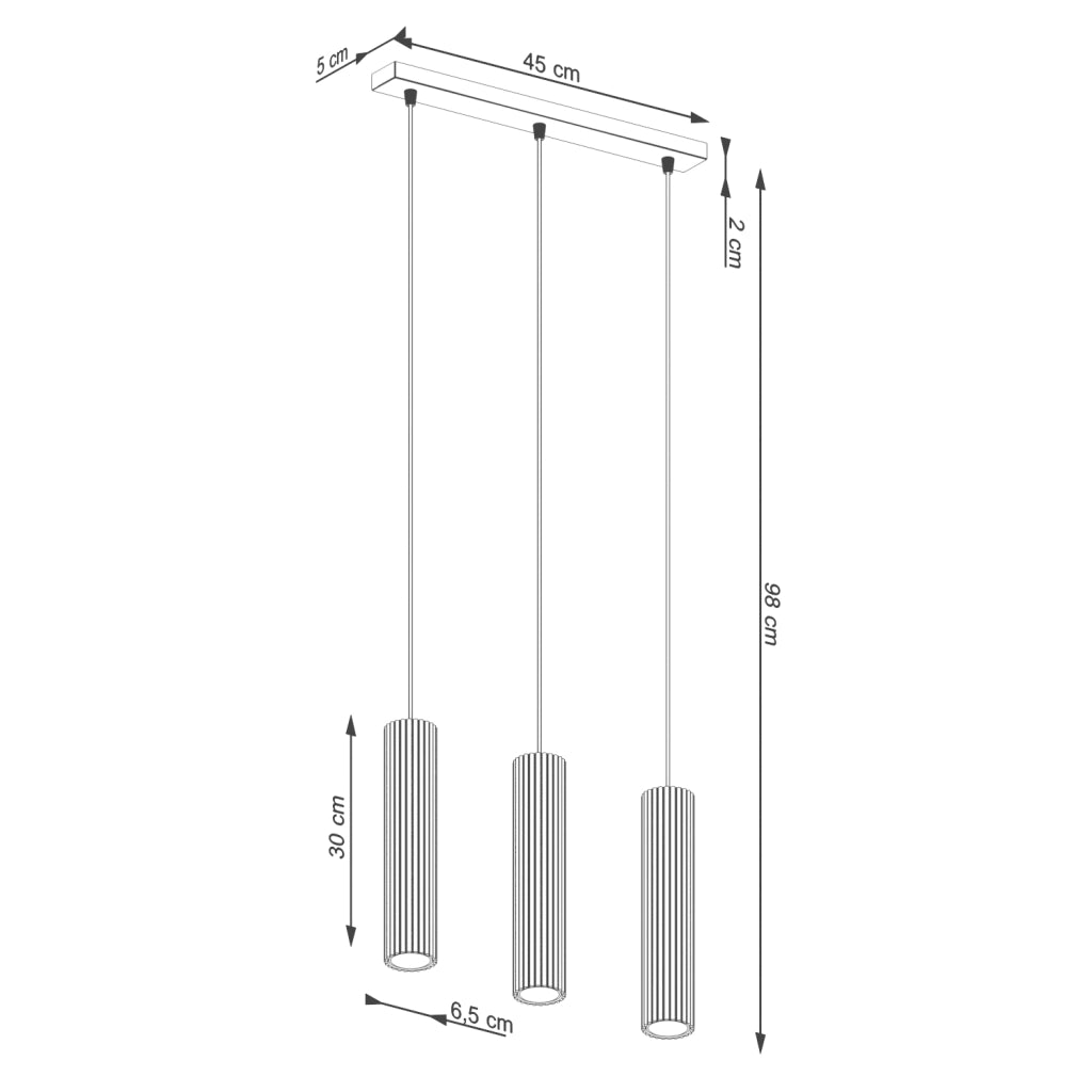 Lampada a sospensione GRAVIO 3 luci GU10 taupe/bianco