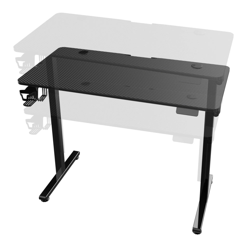 Scrivania/postazione di lavoro regolabile elettricamente in altezza con piano rettangolare 120 x 60 cm nero 03_0009082