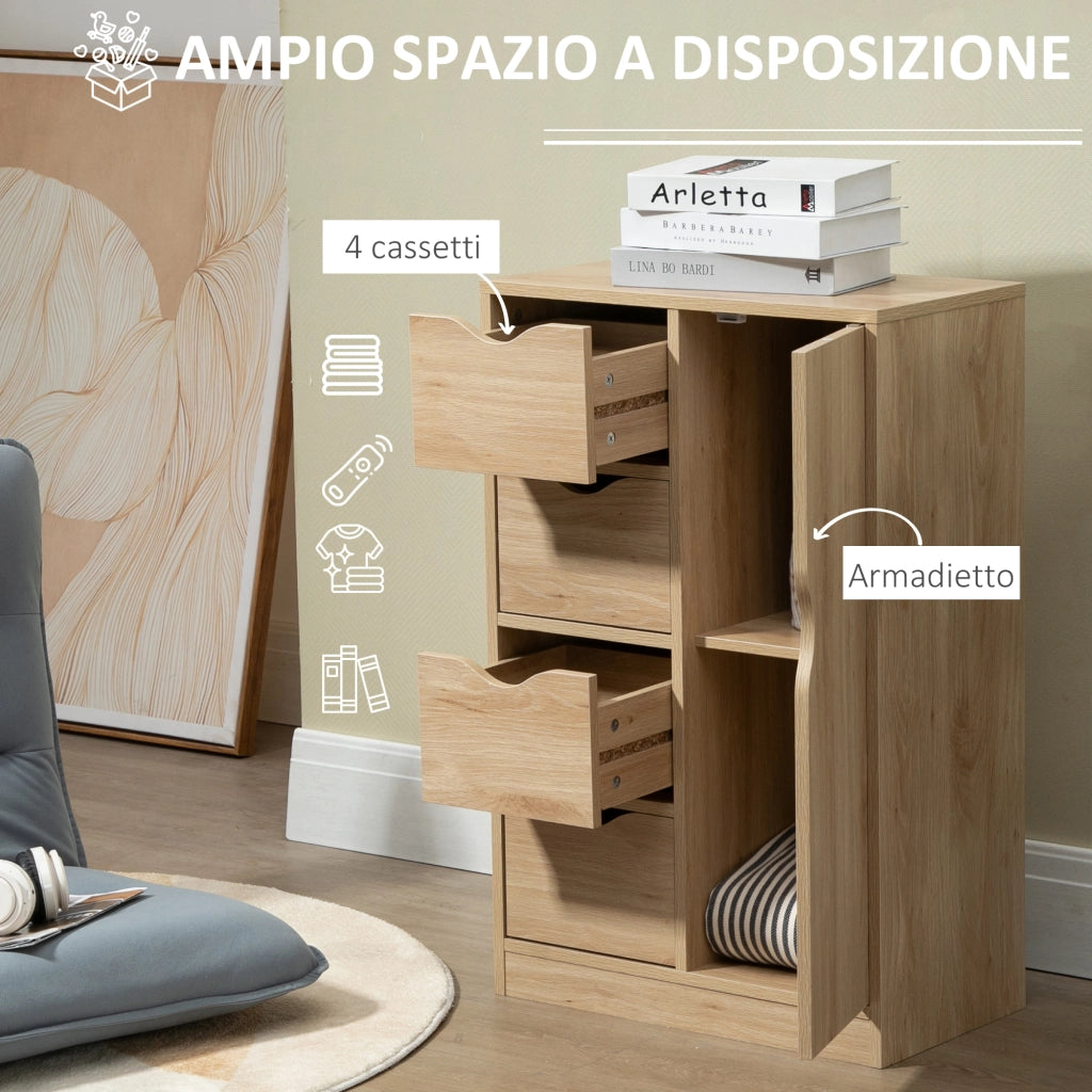 Mobile Bagno con Cassetti e Armadietto ¨C Zephmum ¨C Truciolato Bianco 54x29x83 cm