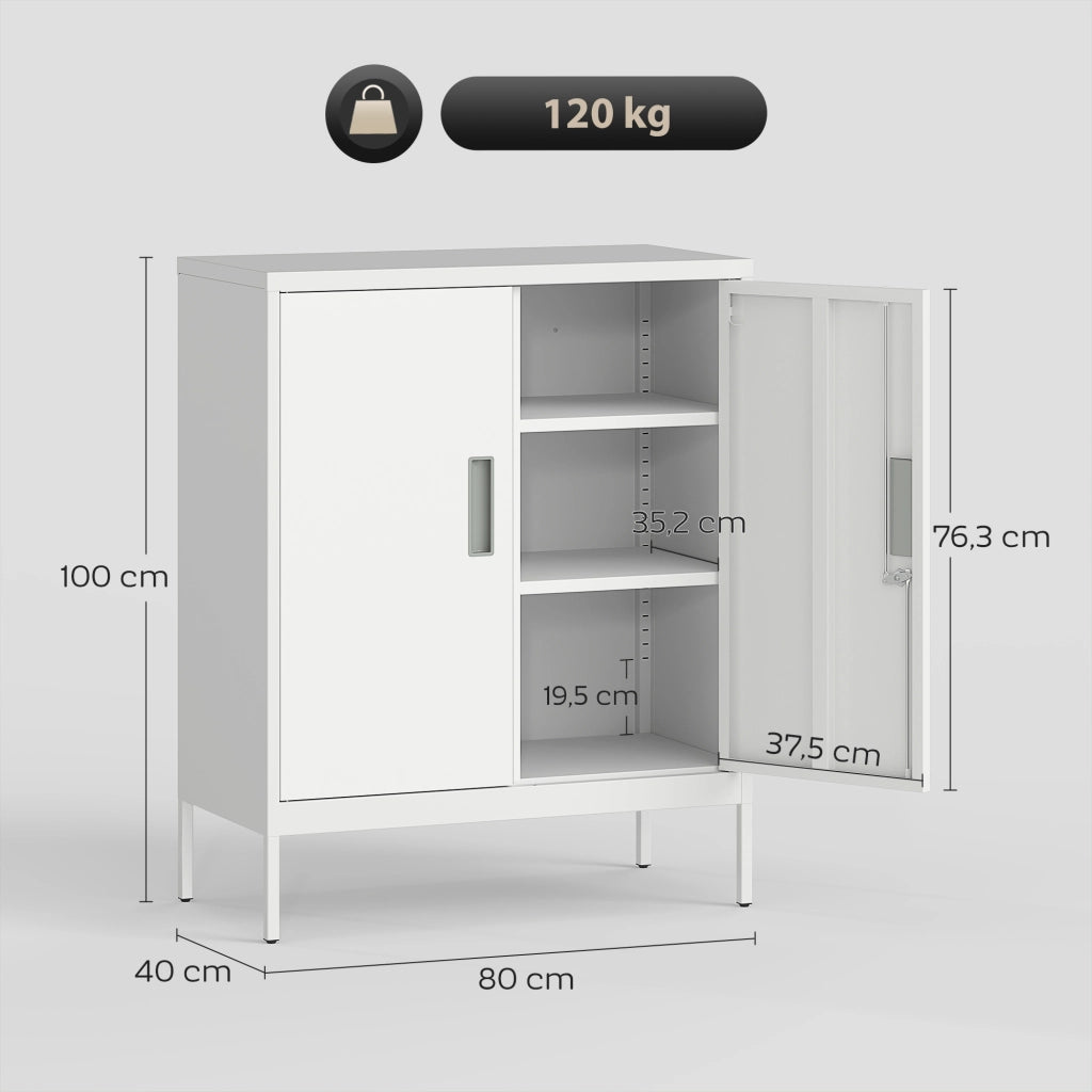 Armadio in acciaio con ante ¨C zephmum ¨C bianco 60x40x180