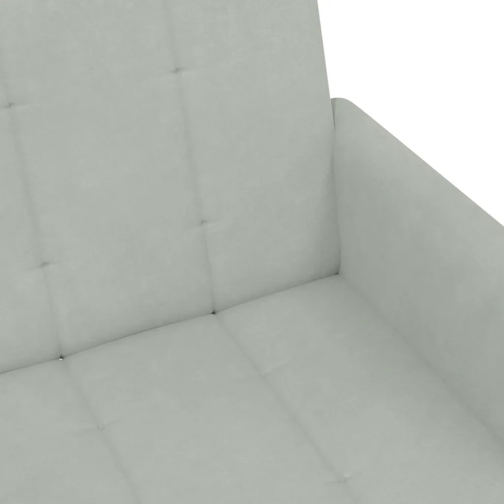 Divano Letto a 2 Posti con Poggiapiedi-Sofa Letto 2 Posti-Daybed Grigio Chiaro in Velluto 506341