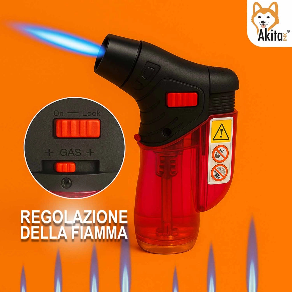 Akitaink Set 5 Accendigas Antivento Accendini Fiamma ossidrica