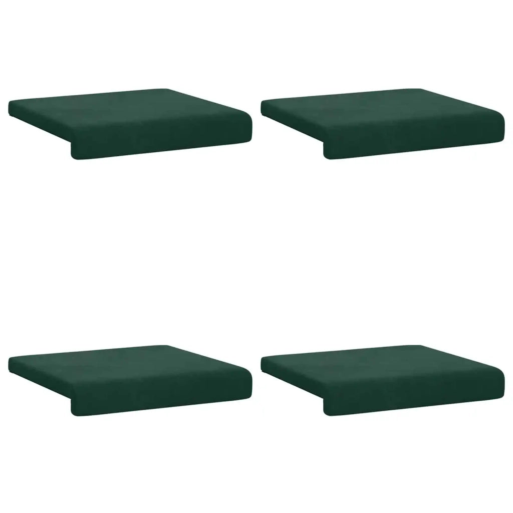 Cuscino per panchina 4 pcs Velluto Verde Scuro Profondità 35 cm 42043100