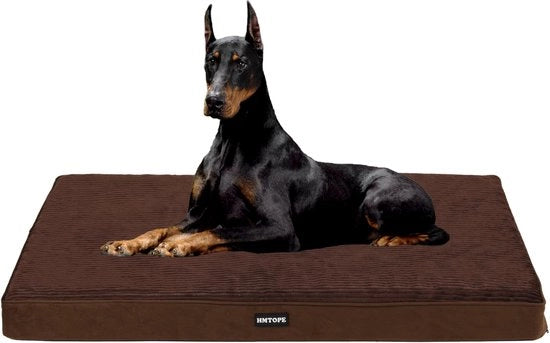 Letto per cani ortopedico, 10 cm di spessore, cuscino per cani per grandi cani, coperta per cani rimovibile e lavabile, fondo antiscivolo, imbottitura impermeabile, 120 cm, marrone.