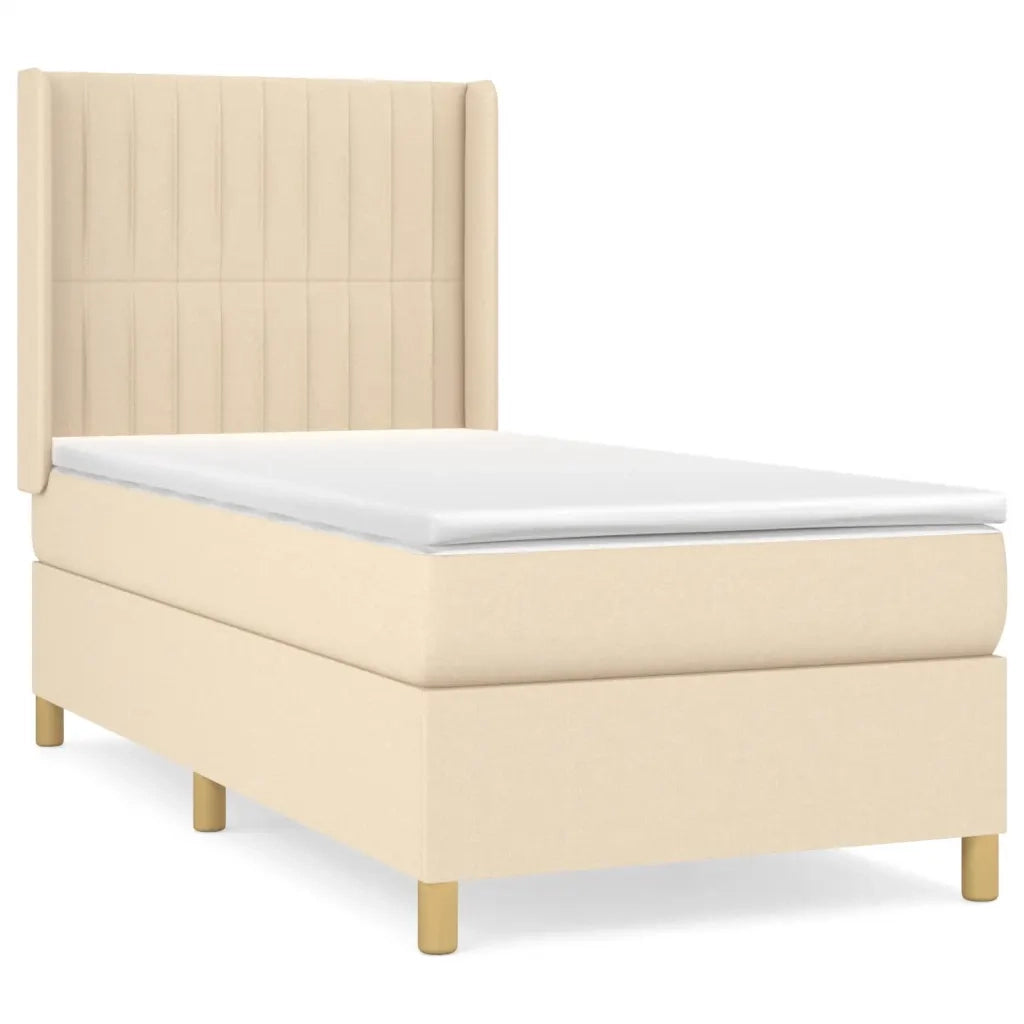 Giroletto a Molle con Materasso Crema 90x190 cm in Tessuto 3132118