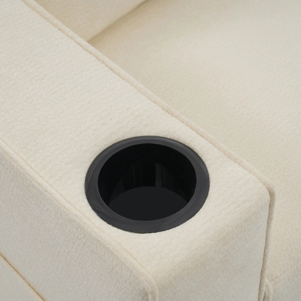 DIVANO LETTO 140x137x84 cm in Chenille Beige, 2 posti, 2 cuscini