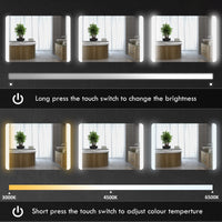 Specchio Bagno con LED a 3 Temperature e Interruttore Touch 70x50 cm Antiappannamento