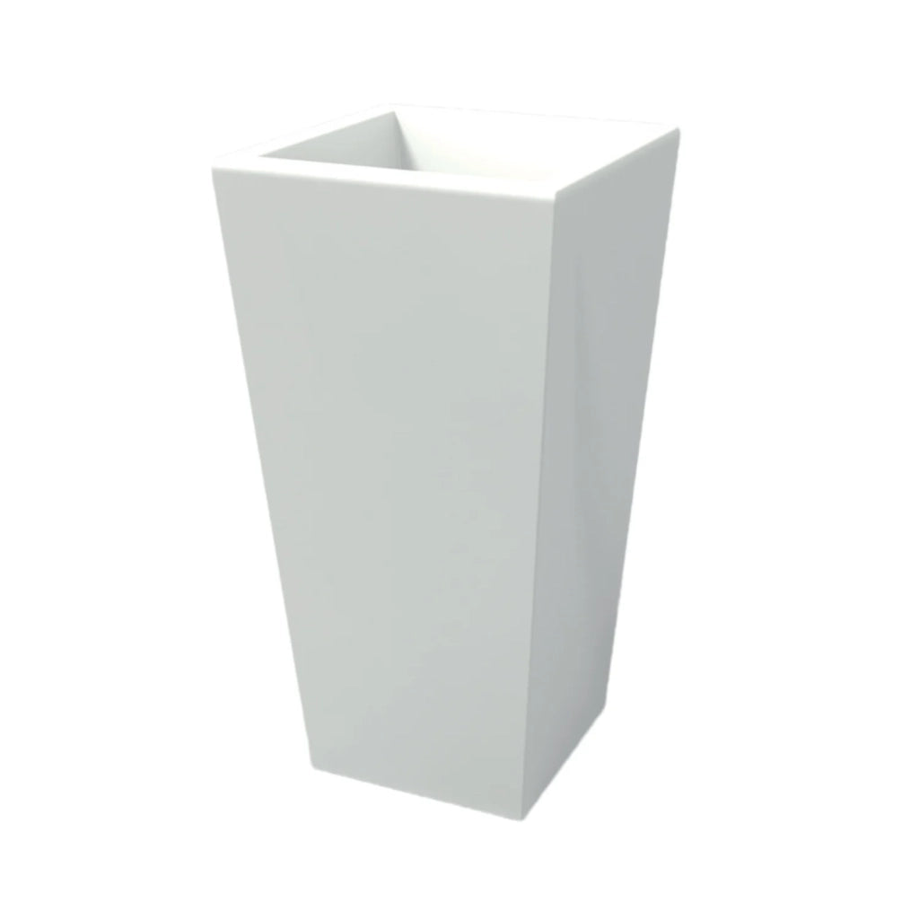 Vaso moderno in resina rettangolare H 90 bianco modello Egizio