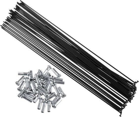 Set di Spigotti in Acciaio da 36 pezzi per Biciclette - 255mm Lunghezza - Inclusi Gommini di Avvallamento
