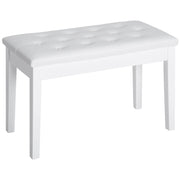 Sgabello da Pianoforte con Seduta Imbottita e Stoccaggio Nascosto ¨C zephmum ¨C Bianco 76x36x50 cm