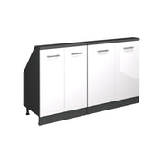 Set di mobili sottotetto Rion Bianco lucido/Antracite Set di 2 Vicco