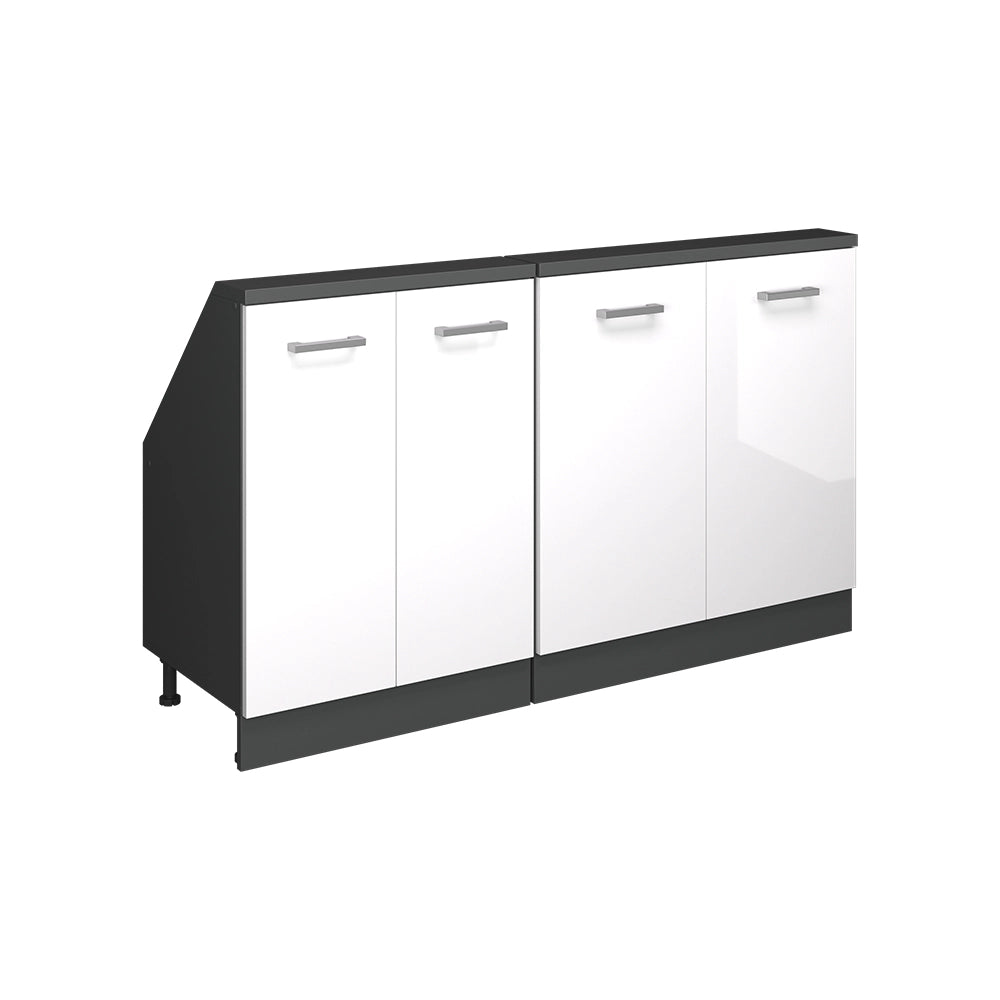 Set di mobili sottotetto Rion Bianco lucido/Antracite Set di 2 Vicco