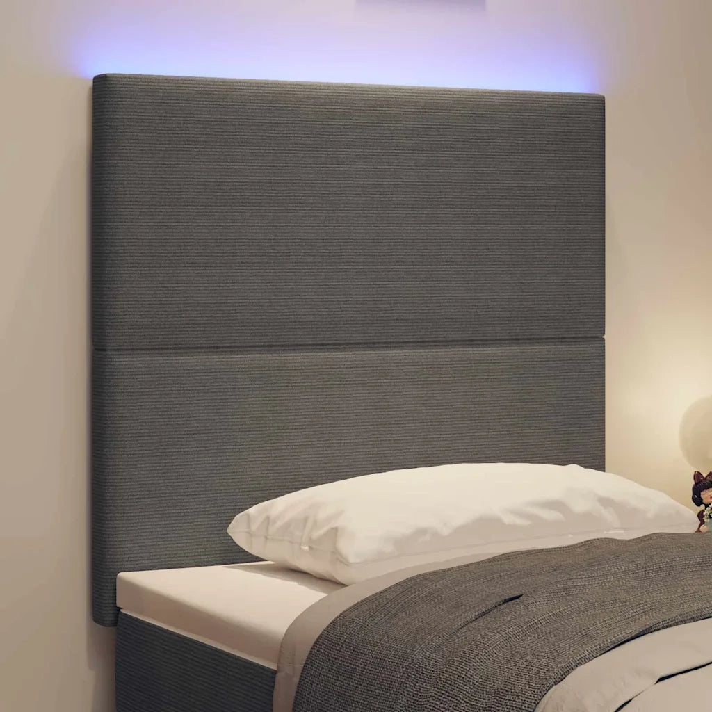 Testiera LED con testiera Grigio chiaro 80 cm Tessuto in Cords 3338314