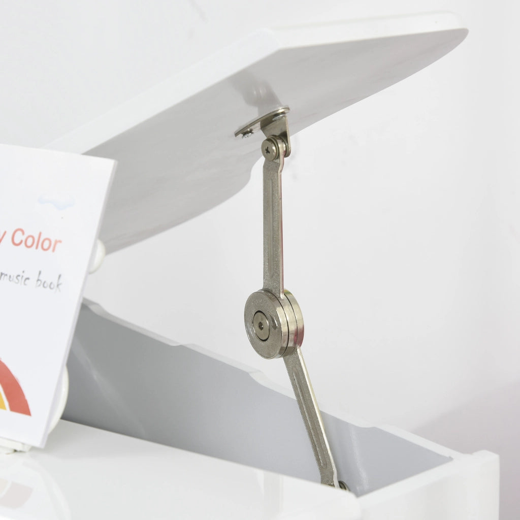 Piano per Bambini con Atril e Sgabello ¨C zephmum ¨C Bianco 52x50x49 cm