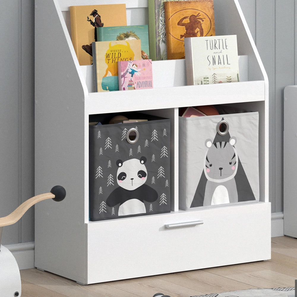 Vicco Libreria bambini Bianco 31.2 x 96.2 cm con cassetto e 2 scatole pieghevoli opt.2
