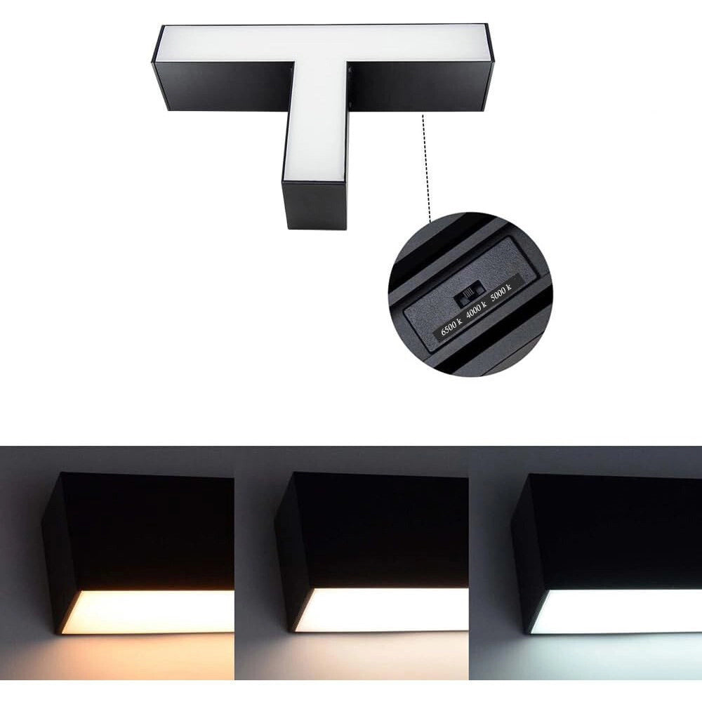 Trade Shop - Lampada Di Raccordo Connettore A T Per Lampadario 15w Luce Selezionabile Cct Ll57-t-3c - Nero