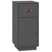 Credenza | Madia | Buffet da pranzo | Armadio da pranzo Grigia 34x40x75 cm in Legno Massello di Pino