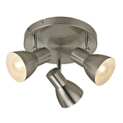 Faretto soffitto 3 luci nichel satinato E14 Italux