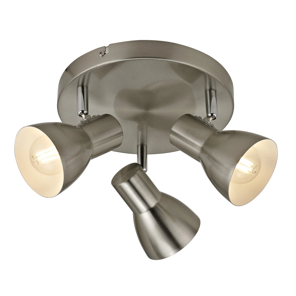 Faretto soffitto 3 luci nichel satinato E14 Italux