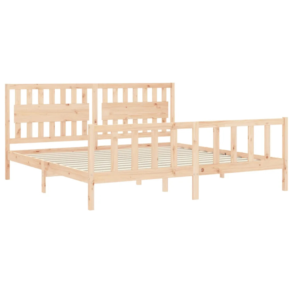 Giroletto senza Materasso-Struttura Letto 200x200 cm in Legno Massello di Pino 137314