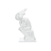 Scultura Decorativa Kenya in Resina Bianca