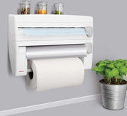 Dispensatore da cucina 4-in-1 - bianco - 39 x 10 x 25 cm - facile da utilizzare