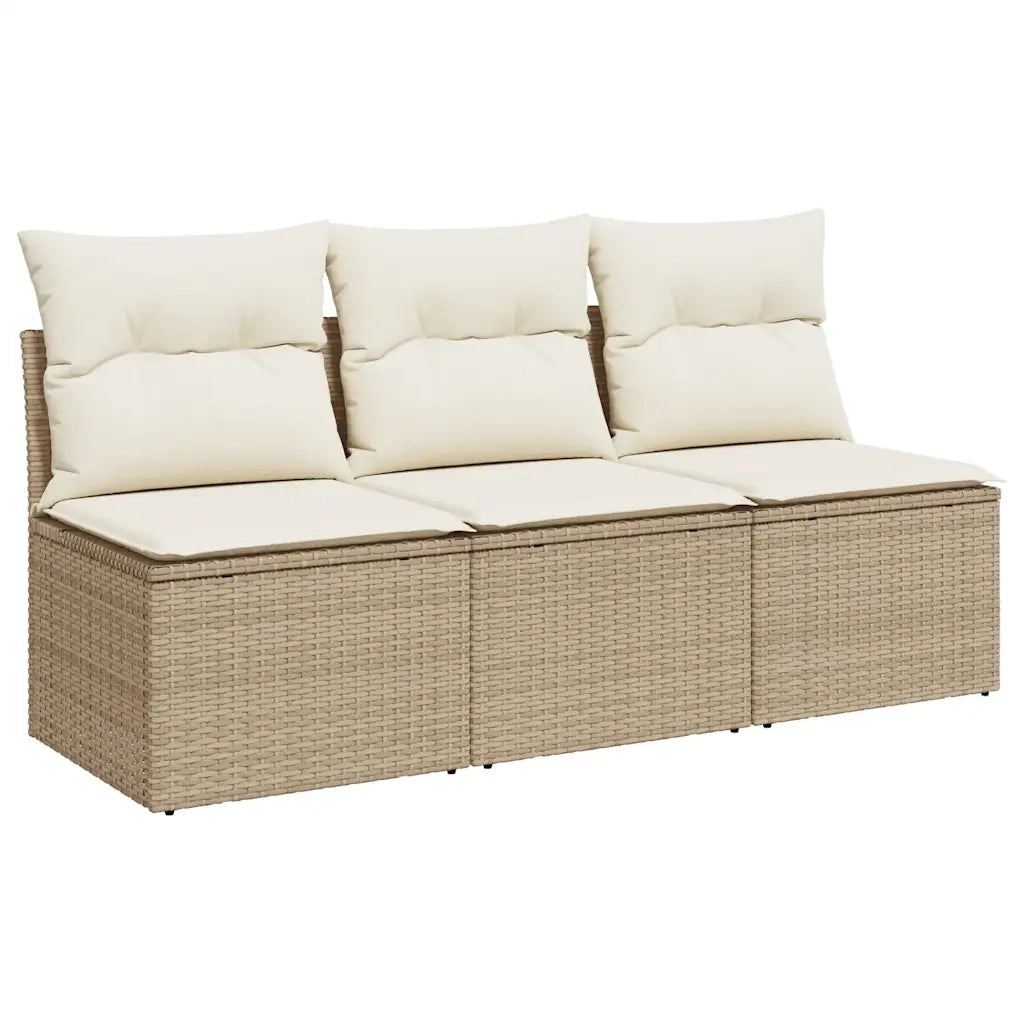 Divano da Giardino con Cuscini a 3 Posti Beige in Polyrattancod mxl 89614