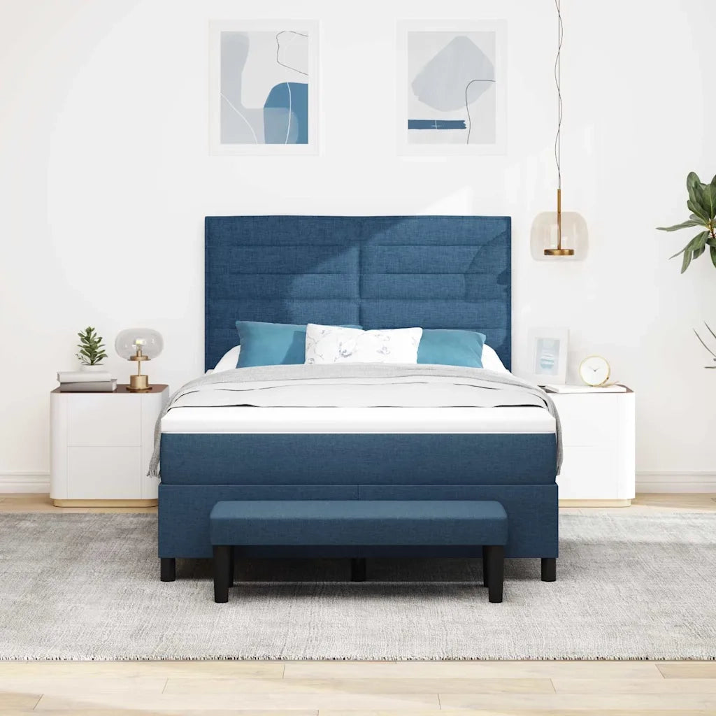 Letto a molle con testiera Blu 140 x 200 cm Tessuto 3344001