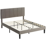 Letto matrimoniale con testiera regolabile ¨C Xylo ¨C 140x190 cm grigio struttura metallo