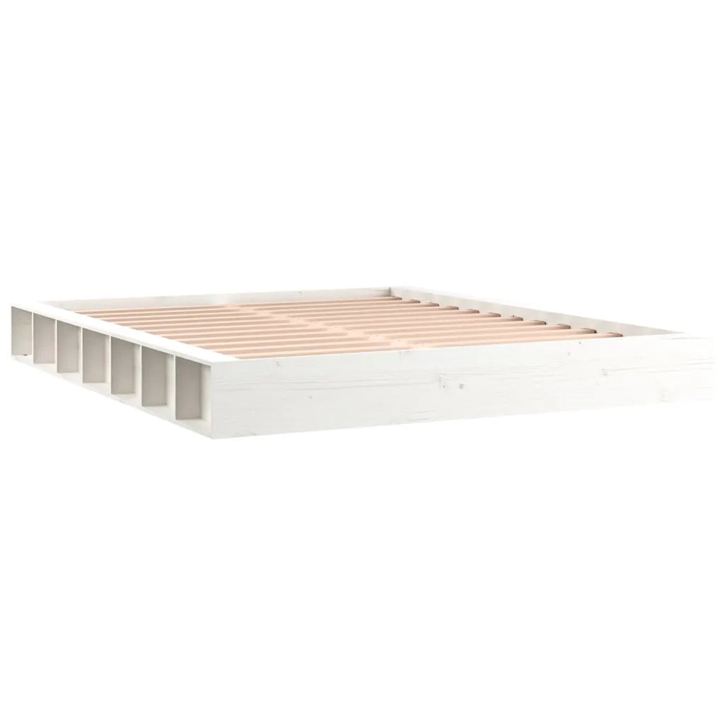 Giroletto-Struttura Letto Bianco 160x200 cm in Legno Massello 667294