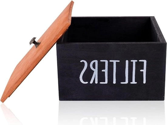 Contenitore Decorativo per Filtro Caffè in Legno con Coperchio per il Lavandino - Organizzatore per Filtro Caffè