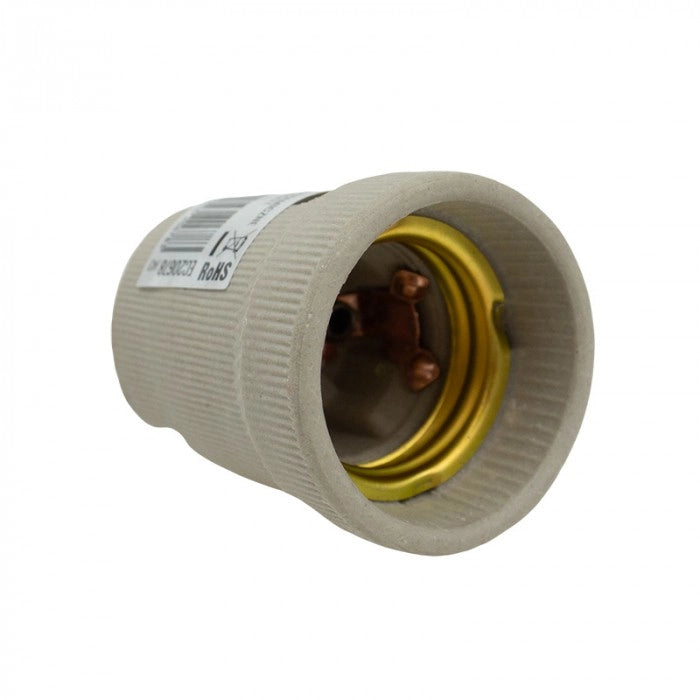 Portalampada ceramica E27 grigio Ecolight
