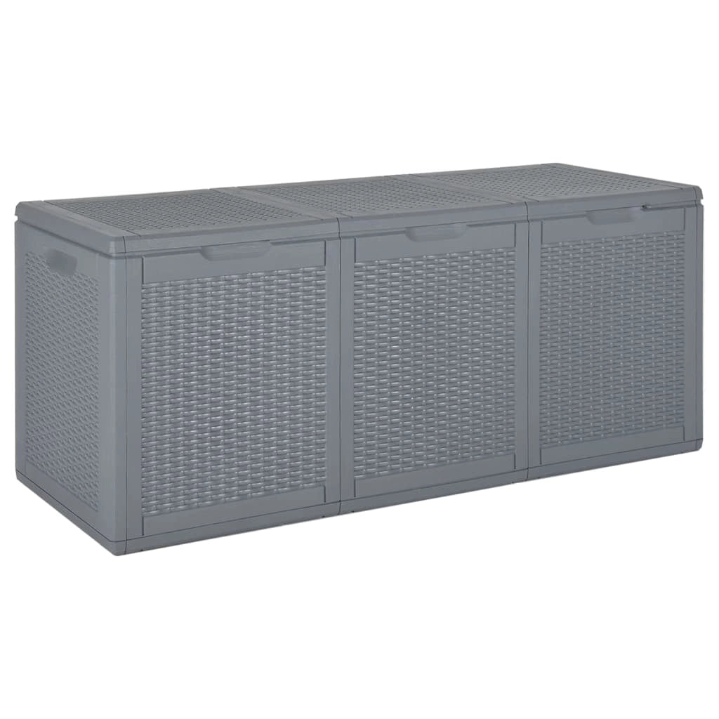 Baule da giardino rattan PP grigio 270 litri 02_0013091
