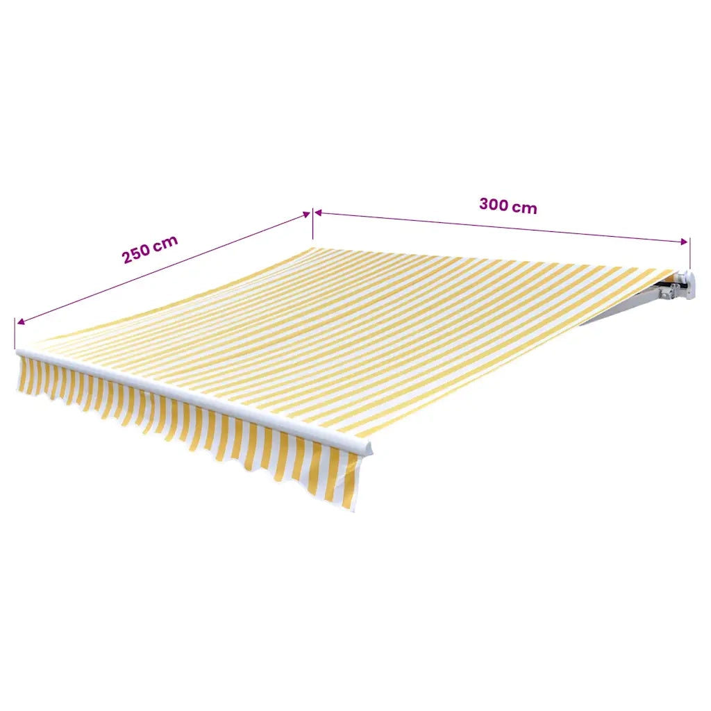 Tenda da Sole Pieghevole Manuale 300 cm Gialla/Bianca 275558