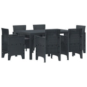 Set da Pranzo per Giardino 7 pcs Antracite Rattan Polt 3378555