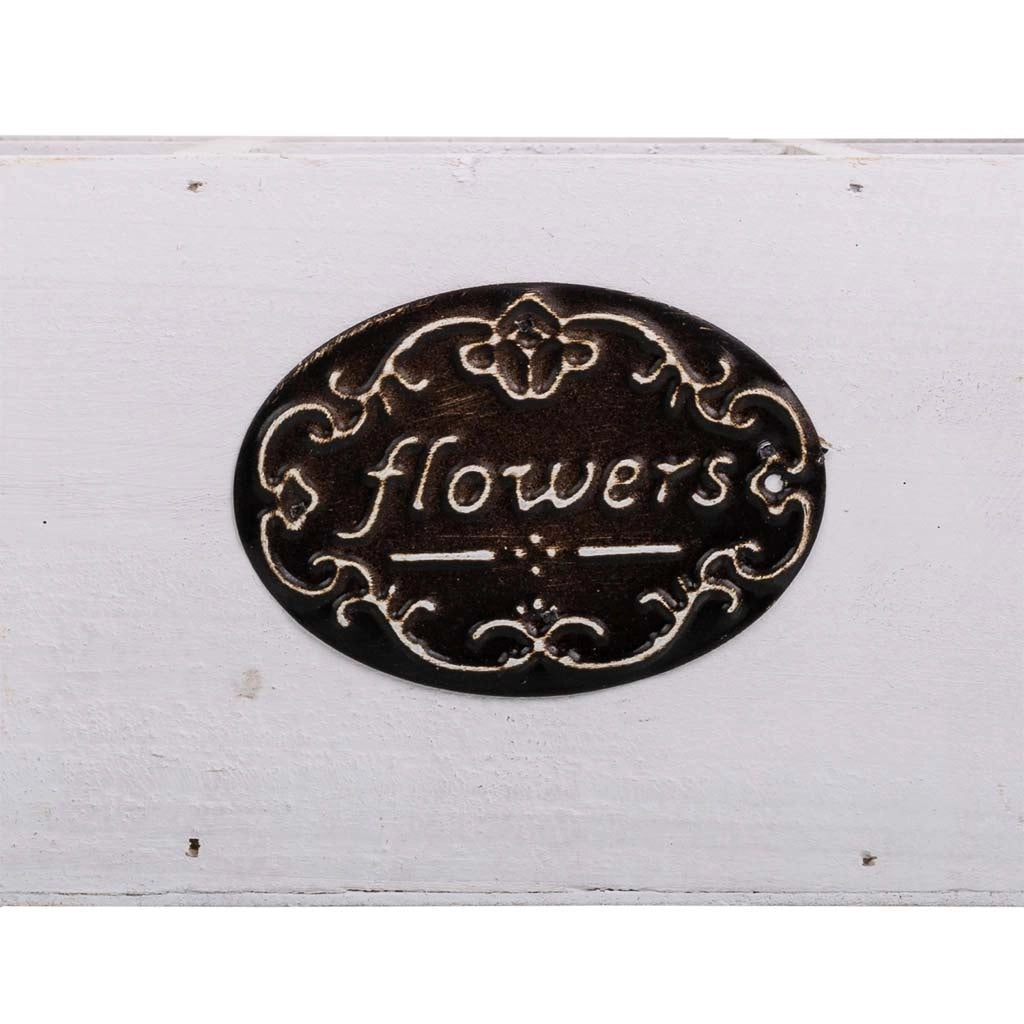 Cesto portafiori in legno bianco 26x17,5x10/30h