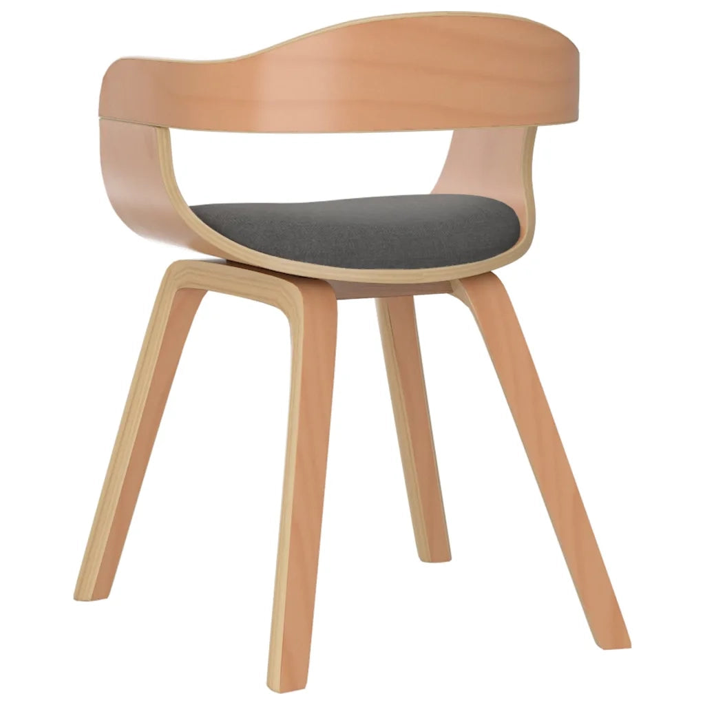 Sedie da Pranzo 6 pz Grigio Chiaro Legno Curvato e Tessuto 3092393