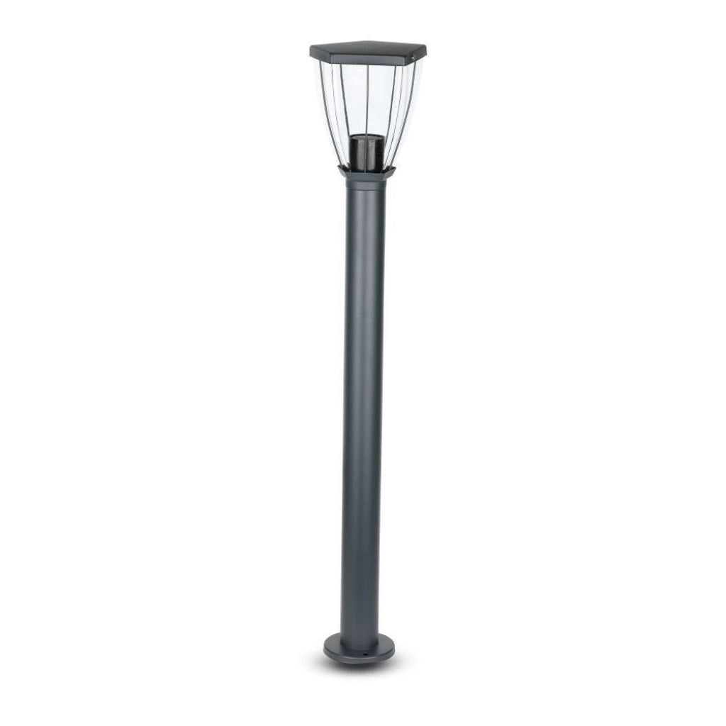 Lampada bollard con copertura trasparente nera