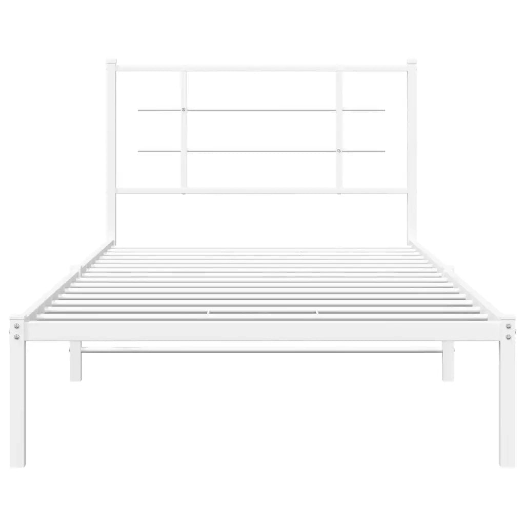 Giroletto con Testiera Metallo Bianco 100x200 cm 355605