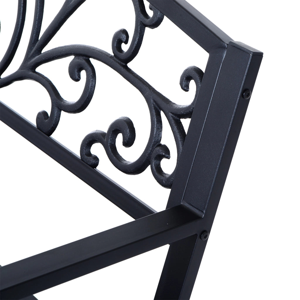 Panchina da giardino in acciaio 3 posti ¨C zephmum ¨C nero 127x60x85 cm